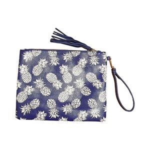 3AM Forever Pineapple Oversized Tassel Wristlet, Navy